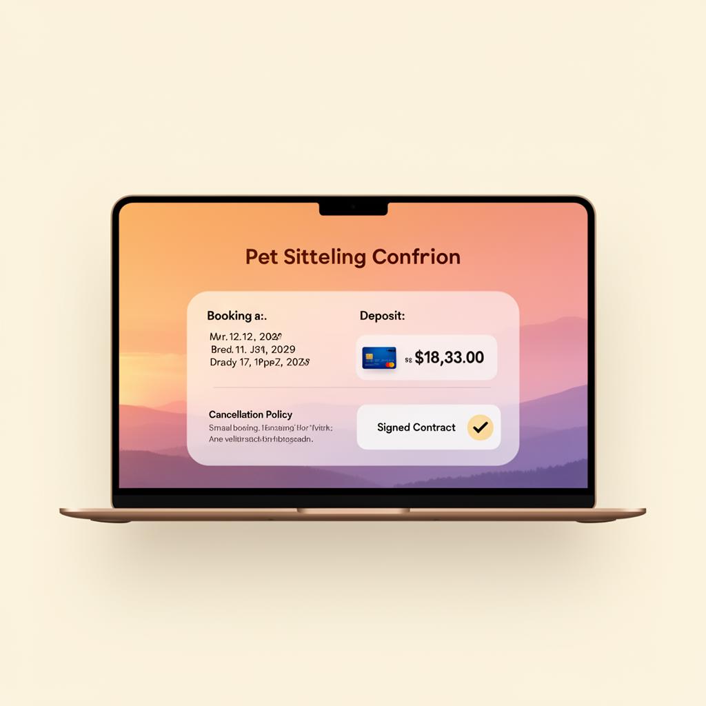 Booking confirmation on a laptop